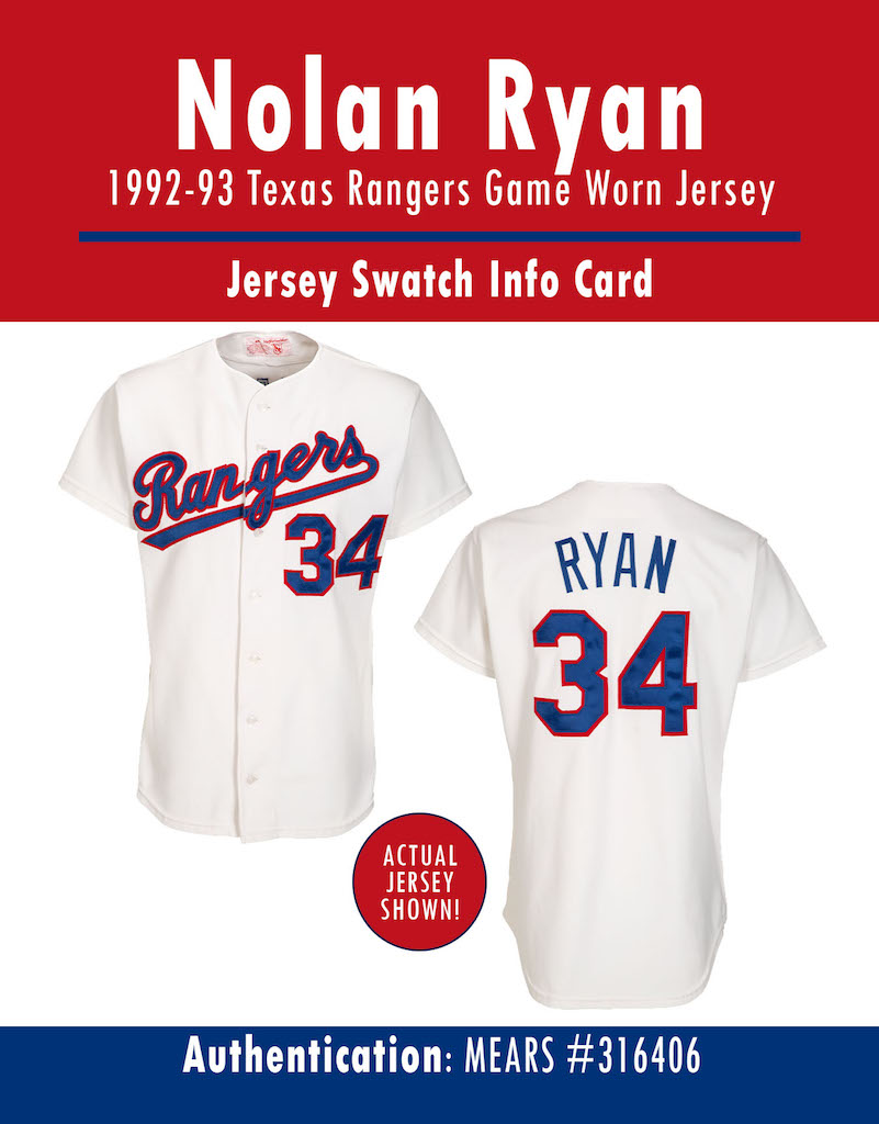 NOLAN RYAN 1992-93 RANGERS GAME JERSEY MYSTERY SWATCH BOX! at PristineAuction.com NOLAN RYAN 1992-93 RANGERS GAME JERSEY MYSTERY SWATCH BOX! at PristineAuction.com