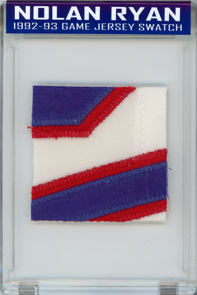 NOLAN RYAN 1992-93 RANGERS GAME JERSEY MYSTERY SWATCH BOX! at PristineAuction.com NOLAN RYAN 1992-93 RANGERS GAME JERSEY MYSTERY SWATCH BOX! at PristineAuction.com