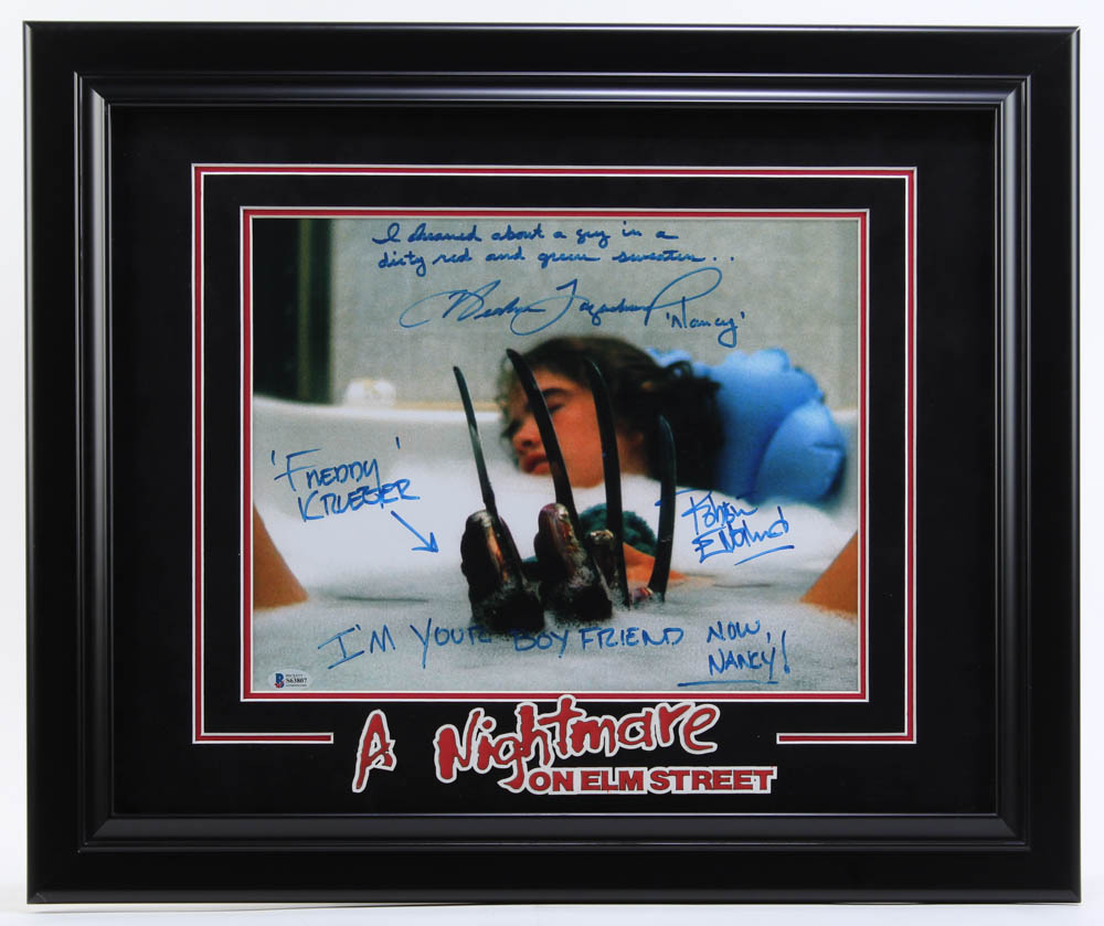 Robert Englund & Heather Langenkamp Signed "A Nightmare on Elm Street" 19.75x23.75 Custom Framed Photo Display with Multiple Inscriptions (Beckett COA) at PristineAuction.com Robert Englund & Heather Langenkamp Signed "A Nightmare on Elm Street" 19.75x23.75 Custom Framed Photo Display with Multiple Inscriptions (Beckett COA) at PristineAuction.com