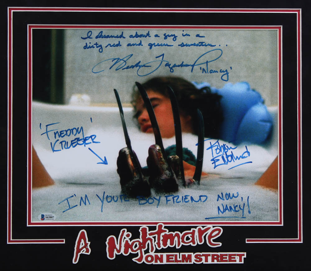 Robert Englund & Heather Langenkamp Signed "A Nightmare on Elm Street" 19.75x23.75 Custom Framed Photo Display with Multiple Inscriptions (Beckett COA) at PristineAuction.com Robert Englund & Heather Langenkamp Signed "A Nightmare on Elm Street" 19.75x23.75 Custom Framed Photo Display with Multiple Inscriptions (Beckett COA) at PristineAuction.com