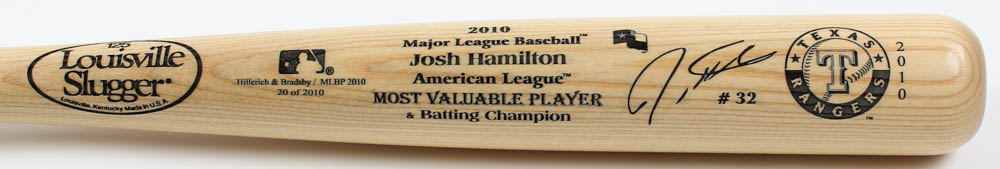 Josh Hamilton LE Custom Career Highlight Baseball Bat at PristineAuction.com Josh Hamilton LE Custom Career Highlight Baseball Bat at PristineAuction.com
