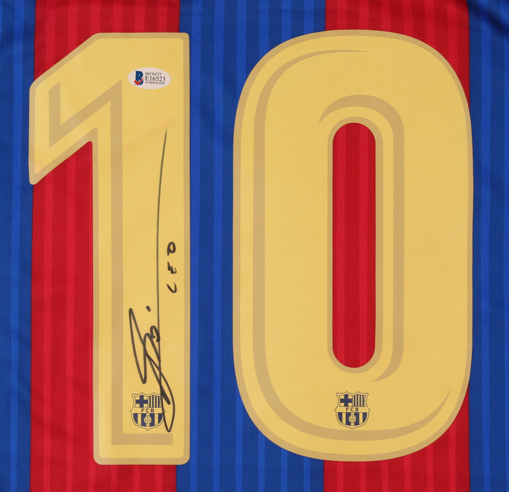 Lionel Messi Signed FC Barcelona Jersey Inscribed "Leo" (Beckett COA) at PristineAuction.com Lionel Messi Signed FC Barcelona Jersey Inscribed "Leo" (Beckett COA) at PristineAuction.com