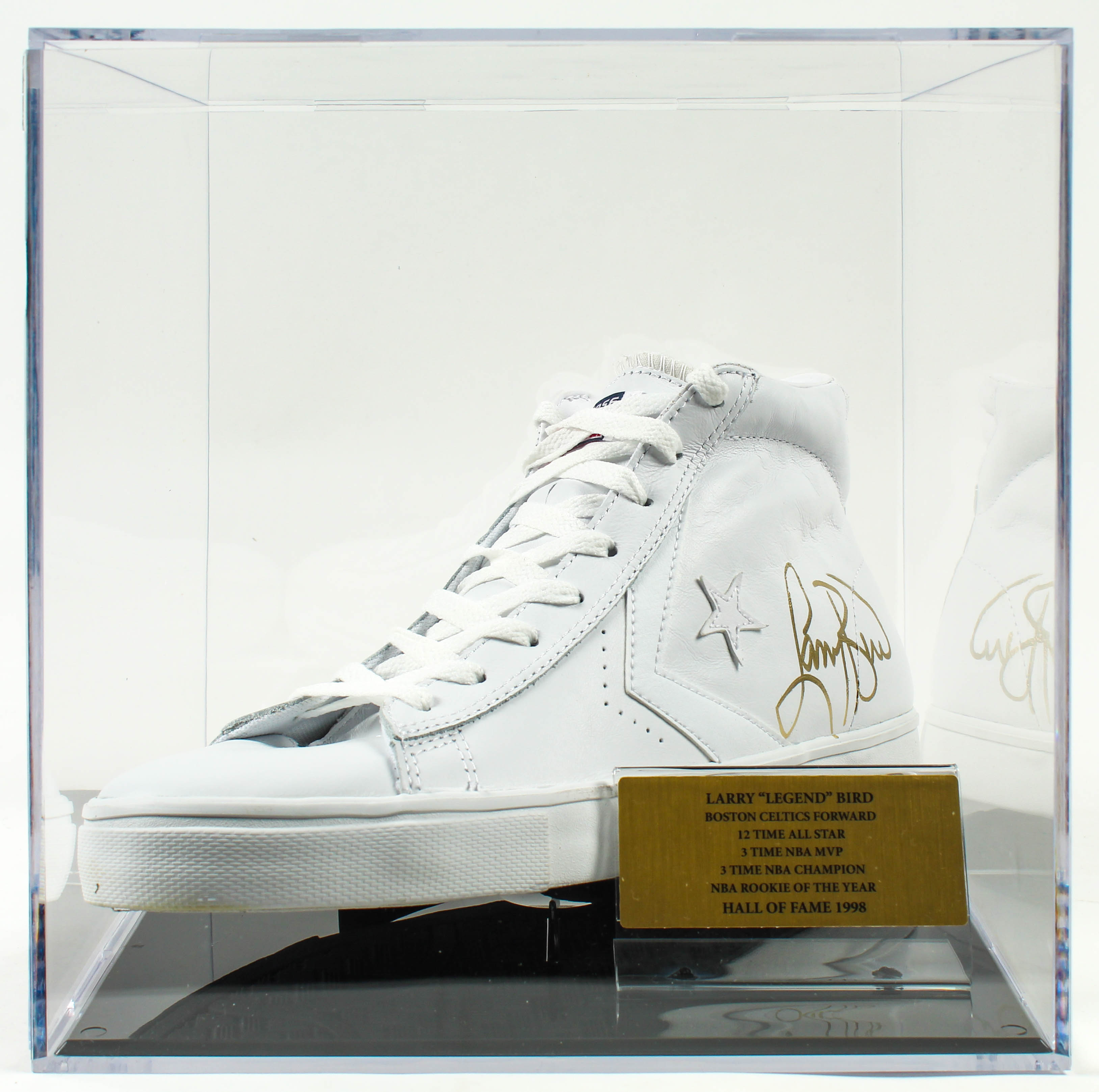 Larry Bird Signed Converse Basketball Shoe with Display Case (PSA COA) at PristineAuction.com Larry Bird Signed Converse Basketball Shoe with Display Case (PSA COA) at PristineAuction.com