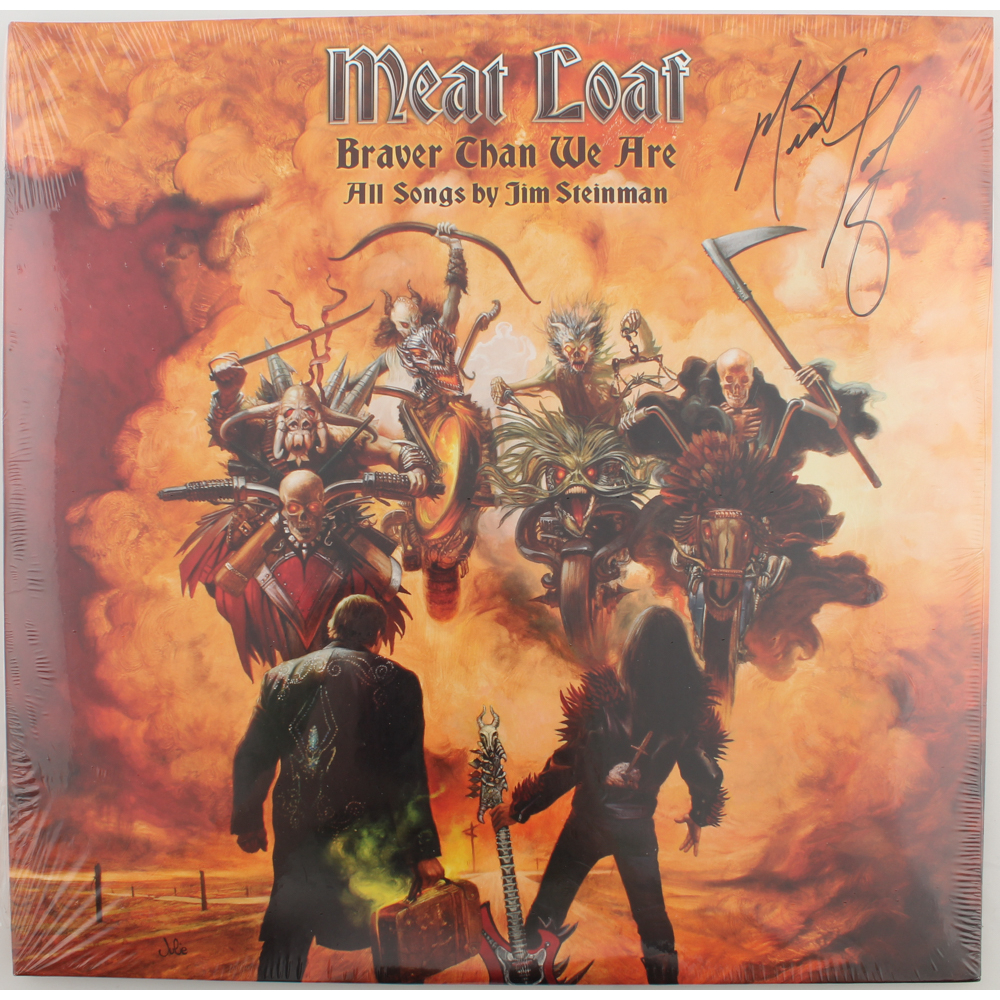 Meat Loaf Signed "Braver Than We Are" Vinyl Record Album Cover (JSA COA) Pristine Auction