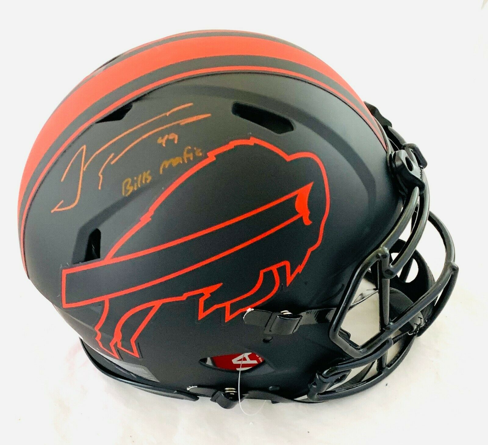 Tremaine Edmunds Signed Bills Full-Size Authentic On-Field Eclipse Alternate Speed Helmet Inscribed "Bills Mafia" (Beckett COA) at PristineAuction.com Tremaine Edmunds Signed Bills Full-Size Authentic On-Field Eclipse Alternate Speed Helmet Inscribed "Bills Mafia" (Beckett COA) at PristineAuction.com