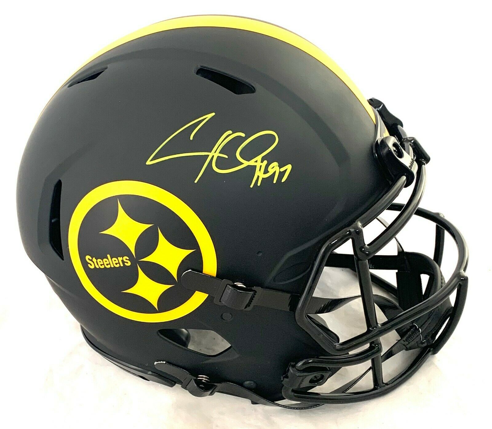 Cameron Heyward Signed Steelers Full-Size Authentic On-Field Eclipse Alternate Speed Helmet (Beckett) at PristineAuction.com Cameron Heyward Signed Steelers Full-Size Authentic On-Field Eclipse Alternate Speed Helmet (Beckett) at PristineAuction.com
