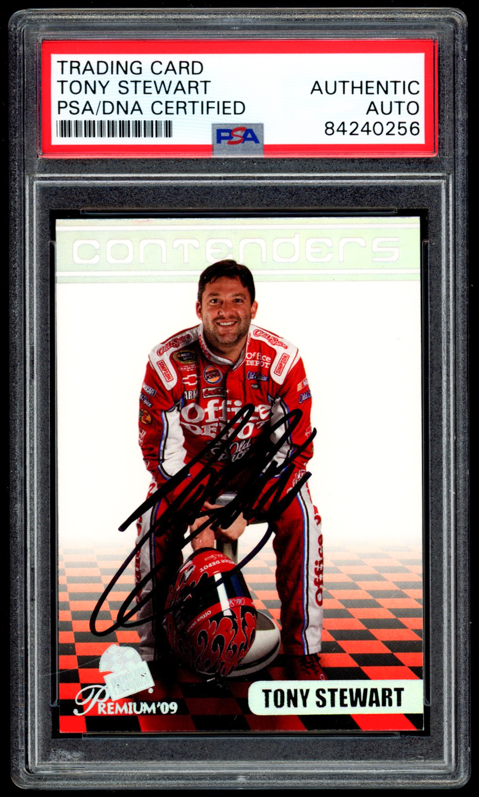 Tony Stewart Signed 2009 Press Pass Premium #13 (PSA Encapsulated) at PristineAuction.com Tony Stewart Signed 2009 Press Pass Premium #13 (PSA Encapsulated) at PristineAuction.com