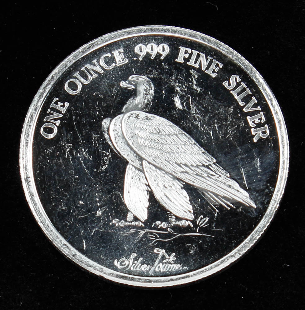 Silvertowne Gold Indian Head 1 Oz. Fine Silver Version Bullion Round at PristineAuction.com Silvertowne Gold Indian Head 1 Oz. Fine Silver Version Bullion Round at PristineAuction.com