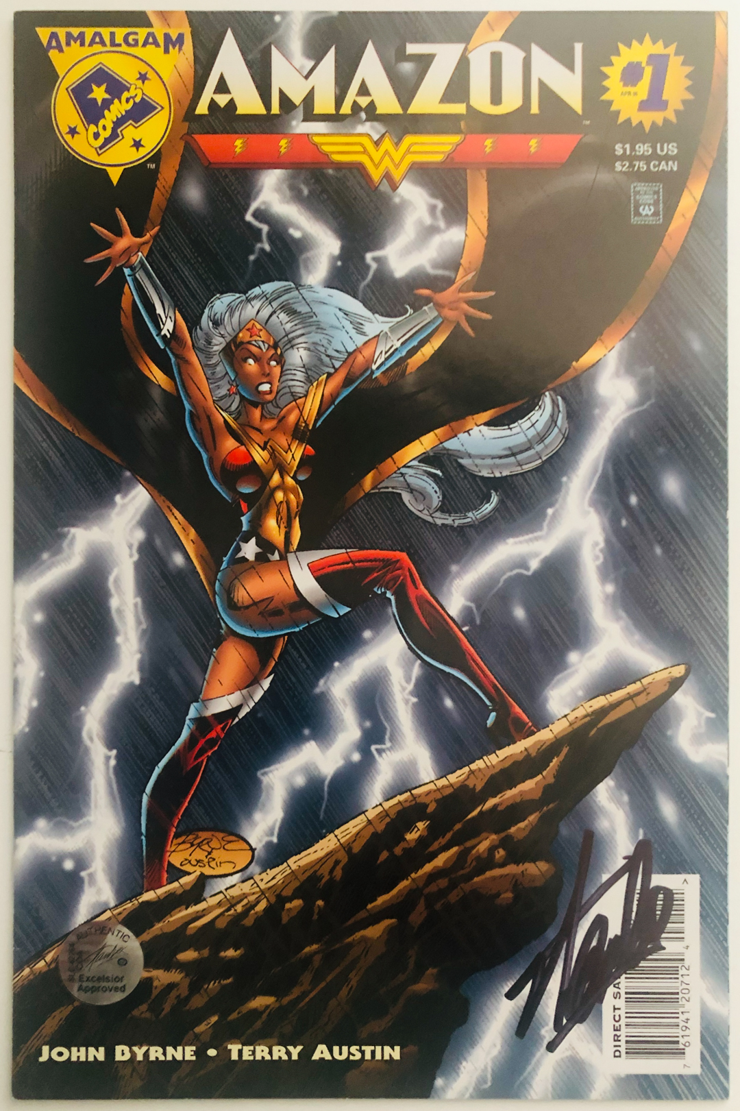 Stan Lee Signed 1996 "Amazon" Issue #1 Amalgam Comic Book (Lee COA) at PristineAuction.com Stan Lee Signed 1996 "Amazon" Issue #1 Amalgam Comic Book (Lee COA) at PristineAuction.com