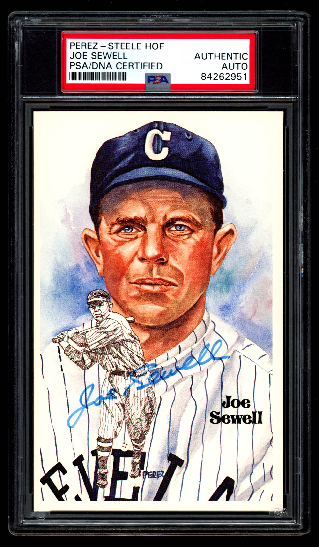 Joe Sewell Signed LE 1980-02 Perez-Steele Hall of Fame Postcards #163 (PSA Encapsulated) at PristineAuction.com Joe Sewell Signed LE 1980-02 Perez-Steele Hall of Fame Postcards #163 (PSA Encapsulated) at PristineAuction.com