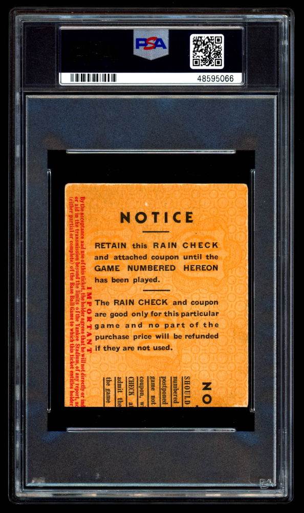 1936 World Series Game 3 Ticket Stub (PSA 3) Pristine 1936 World Series Game 3 Ticket Stub (PSA 3) Pristine