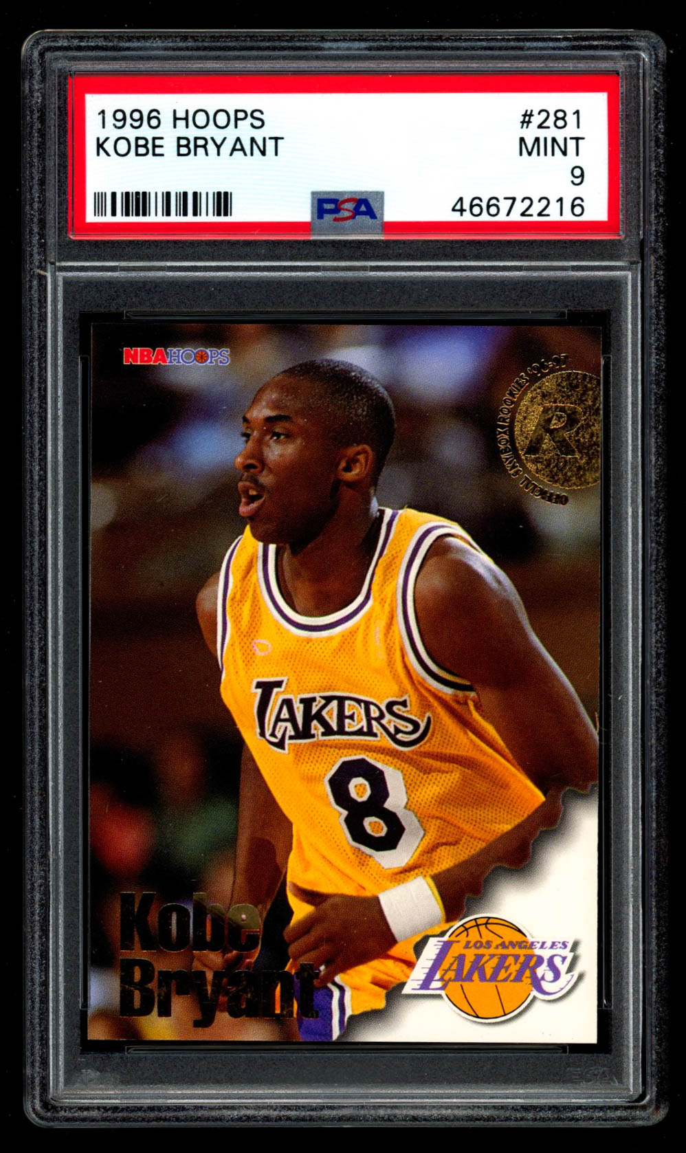 Kobe Bryant 1996-97 Hoops #281 RC (PSA 9) at PristineAuction.com Kobe Bryant 1996-97 Hoops #281 RC (PSA 9) at PristineAuction.com