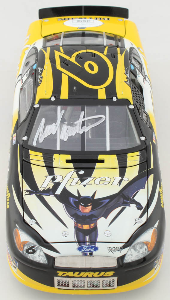 Mark Martin Signed LE #9 Batman / Justice League / Pfizer 2004 Taurus 1:24 Scale Die Cast Car with 1:64 Replica (JSA COA) at PristineAuction.com Mark Martin Signed LE #9 Batman / Justice League / Pfizer 2004 Taurus 1:24 Scale Die Cast Car with 1:64 Replica (JSA COA) at PristineAuction.com