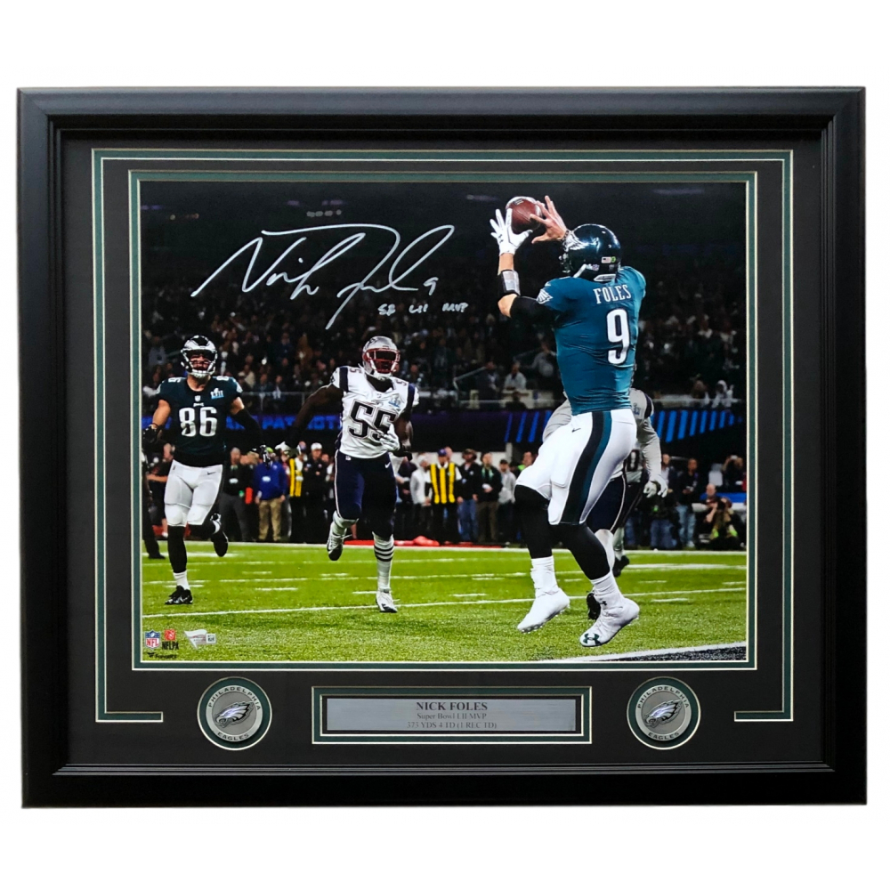 Nick Foles Signed Eagles Super Bowl LII 22x27 Custom Framed Photo ...