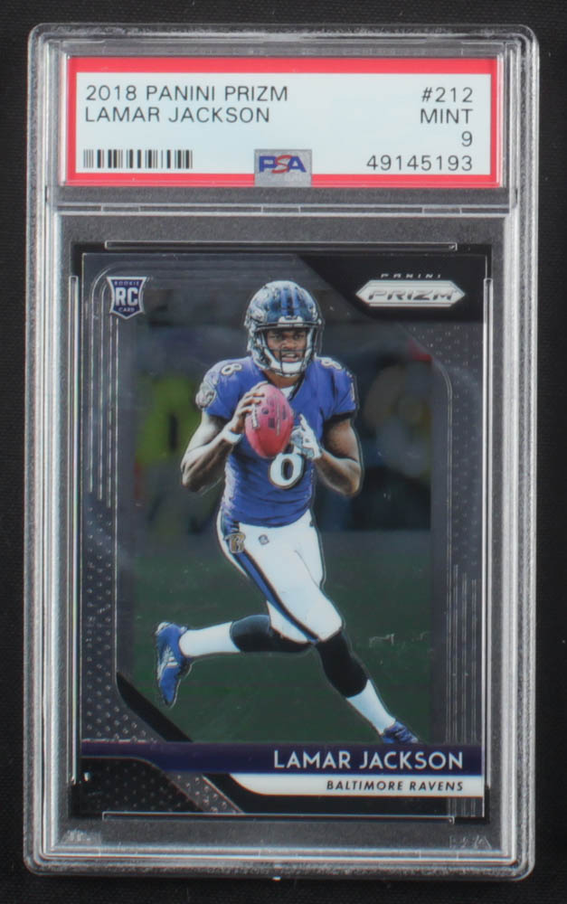 Lamar Jackson 2018 Panini Prizm #21 RC (PSA 9) at PristineAuction.com Lamar Jackson 2018 Panini Prizm #21 RC (PSA 9) at PristineAuction.com
