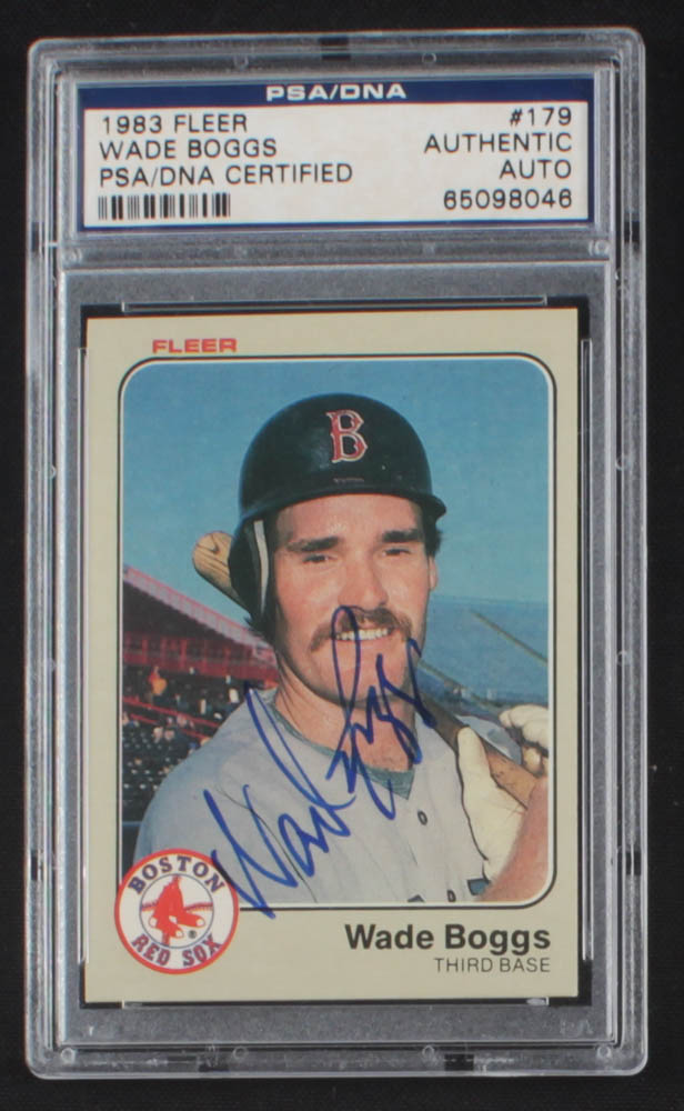 Wade Boggs Signed 1983 Fleer #179 RC (PSA Encapsulated) at PristineAuction.com Wade Boggs Signed 1983 Fleer #179 RC (PSA Encapsulated) at PristineAuction.com