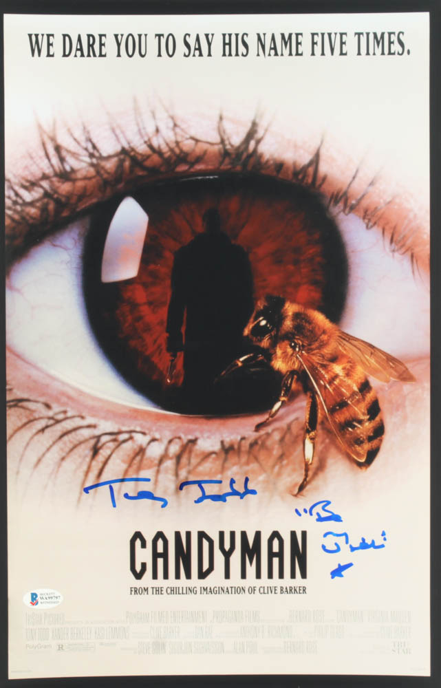 Tony Todd Signed "Candyman" 11x17 Movie Poster Inscribed "Be my Victim