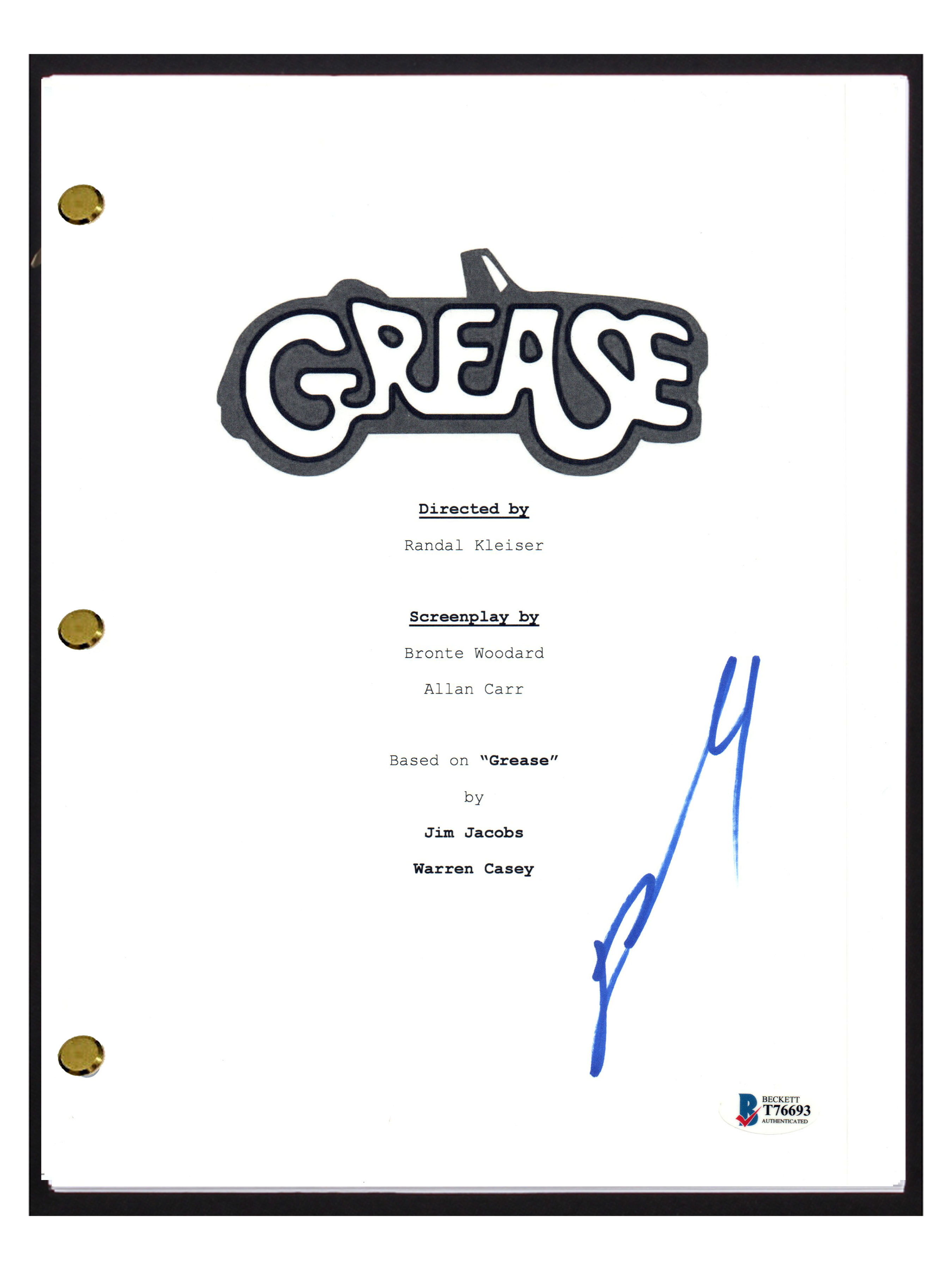 Grease Script Pdf John Travolta Signed