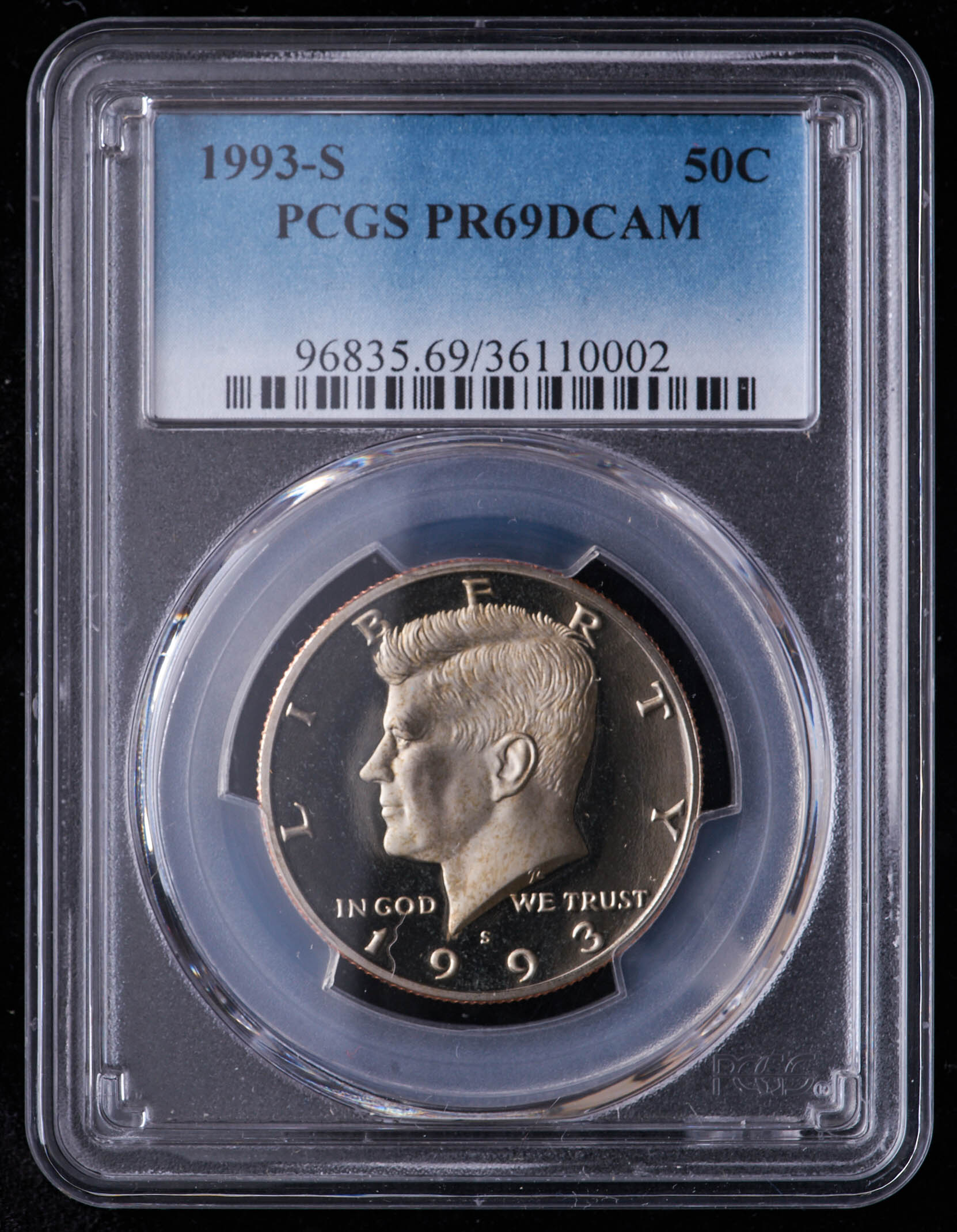 1993-S Kennedy Half Dollar (PCGS PR69 Deep Cameo) at PristineAuction.com 1993-S Kennedy Half Dollar (PCGS PR69 Deep Cameo) at PristineAuction.com