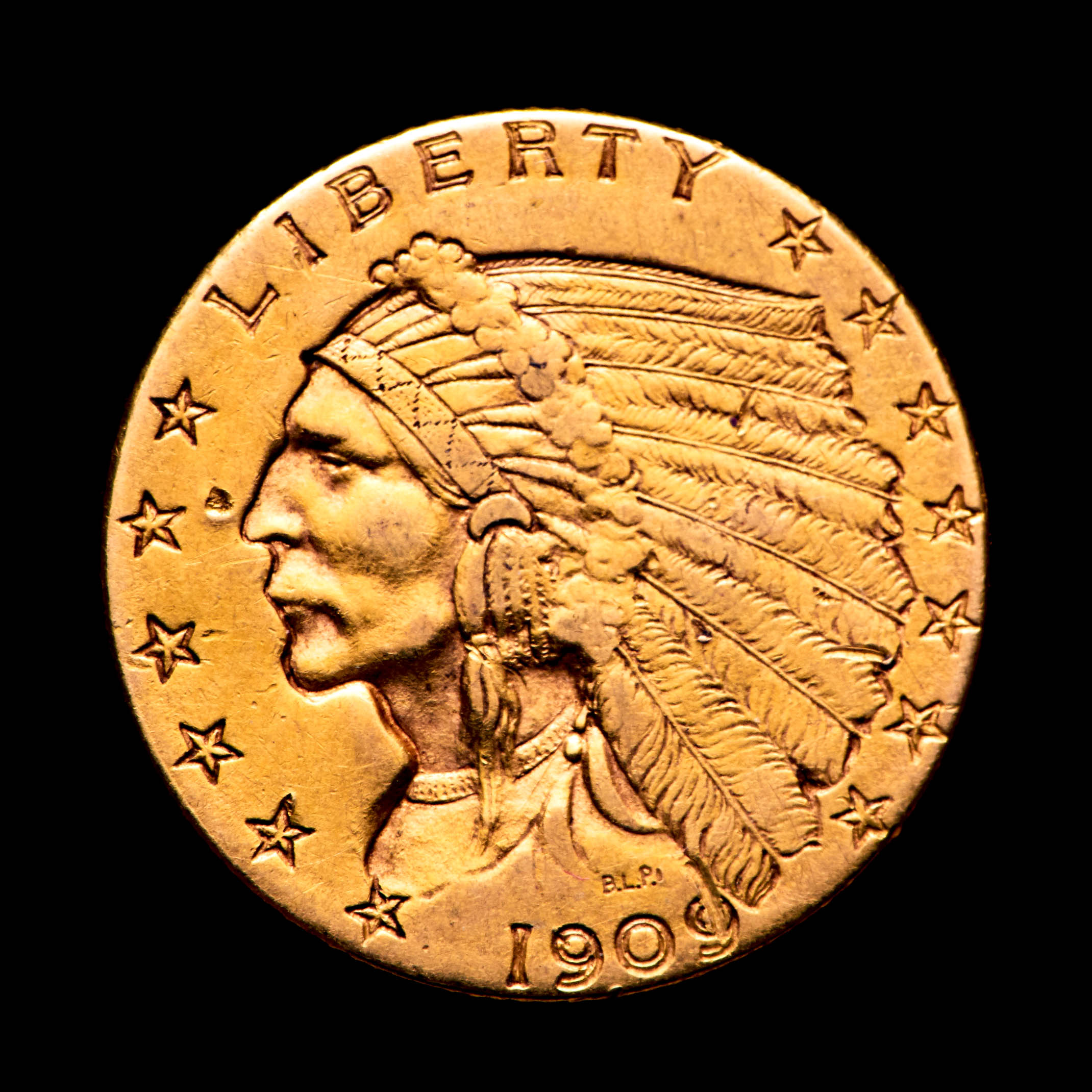 1909 $2.50 Indian Head Quarter Eagle Gold Coin at PristineAuction.com 1909 $2.50 Indian Head Quarter Eagle Gold Coin at PristineAuction.com