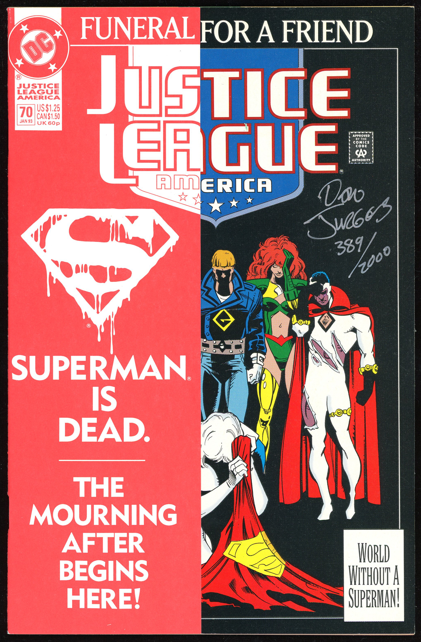 Dan Jurgens Signed LE 1993 "Justice League" #70 DC Comic Book (Dynamic Forces COA) at PristineAuction.com Dan Jurgens Signed LE 1993 "Justice League" #70 DC Comic Book (Dynamic Forces COA) at PristineAuction.com