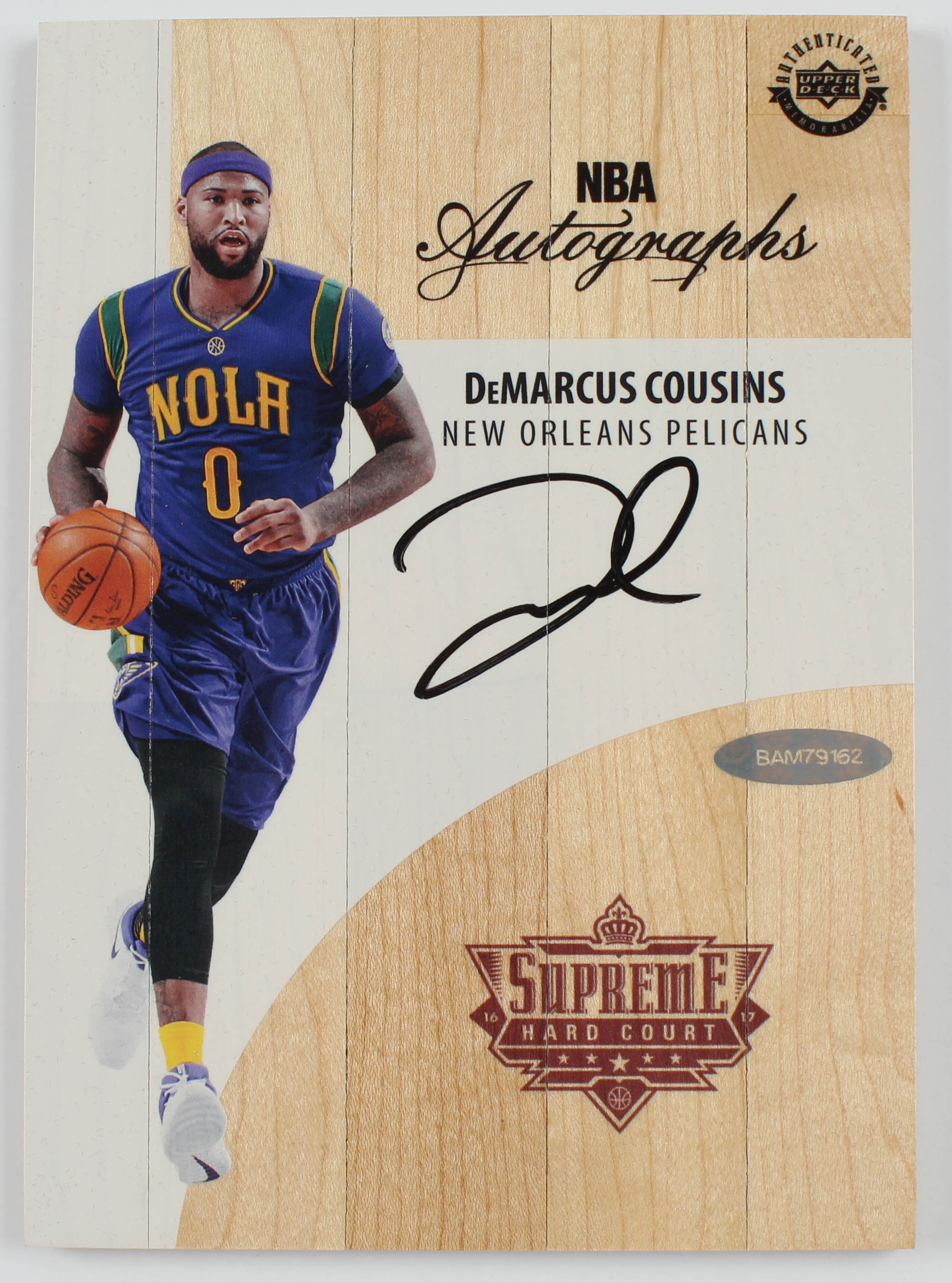 DeMarcus Cousins Signed 2016-17 Upper Deck Supreme Hardcourt