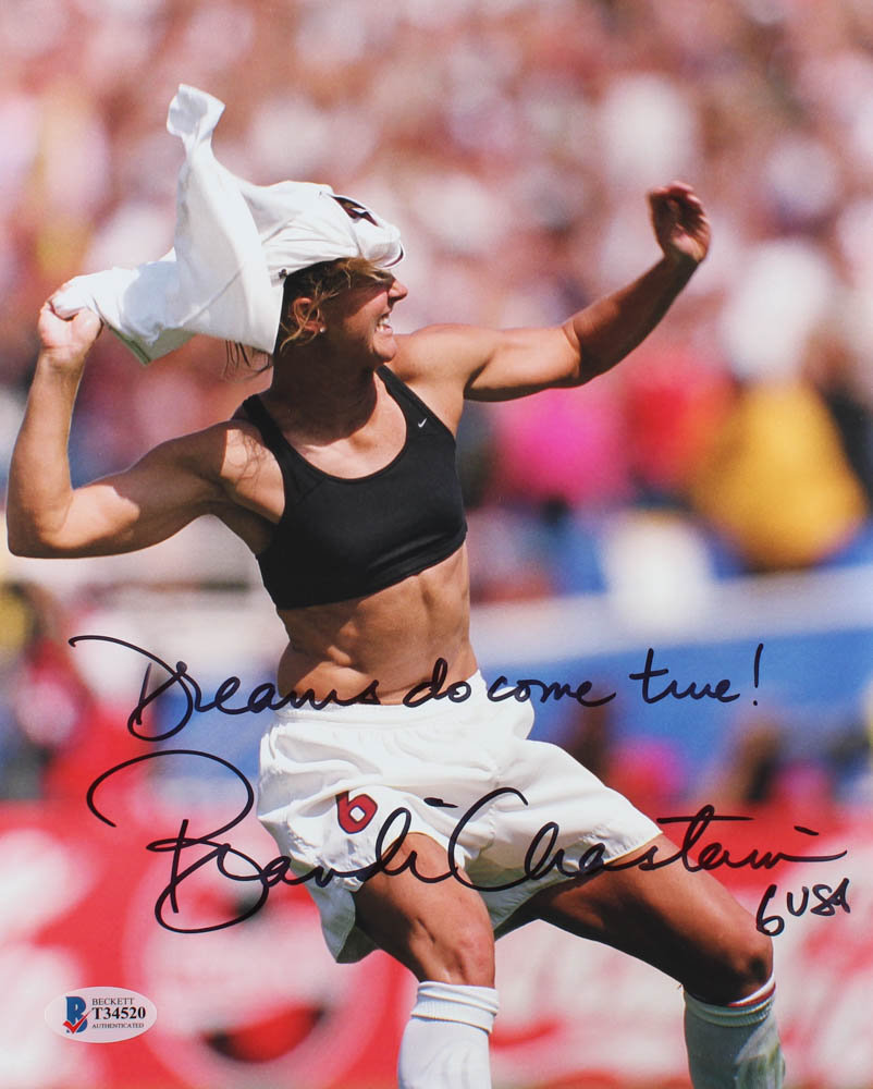 Brandi Chastain Signed Team USA 8x10 Photo Inscribed "Dreams Do Come True!" & "USA" (Beckett COA) at PristineAuction.com Brandi Chastain Signed Team USA 8x10 Photo Inscribed "Dreams Do Come True!" & "USA" (Beckett COA) at PristineAuction.com