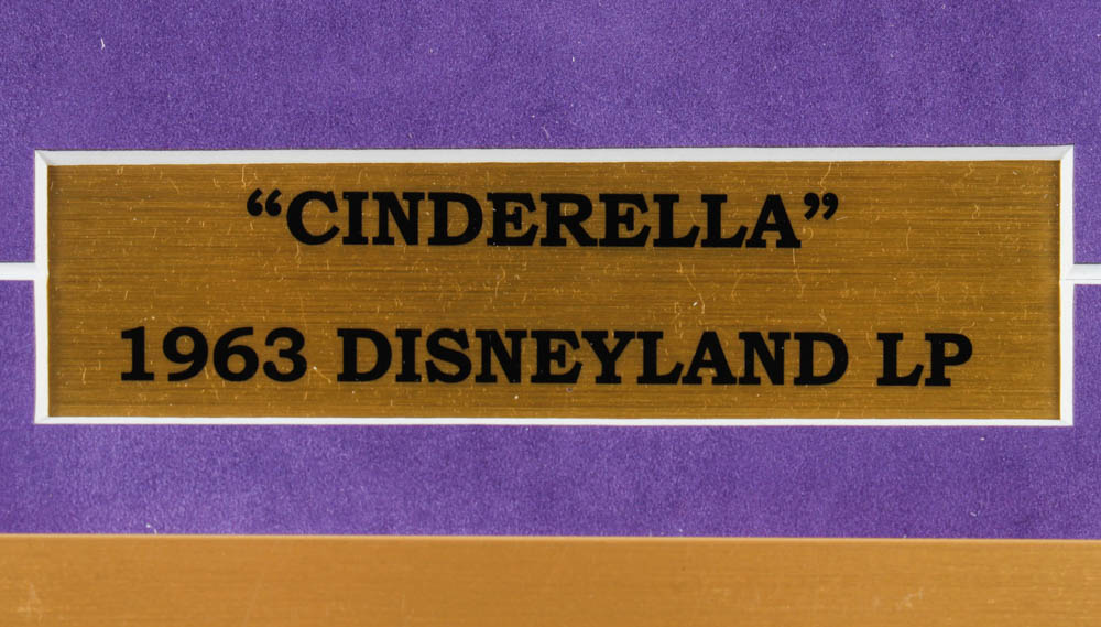 1963 Walt Disney's "Cinderella" 18x22 Custom Framed Vinyl Record Display with Pin at PristineAuction.com 1963 Walt Disney's "Cinderella" 18x22 Custom Framed Vinyl Record Display with Pin at PristineAuction.com
