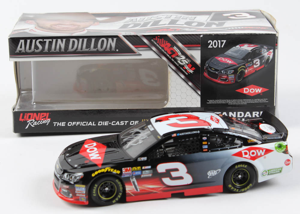 Austin Dillon Signed LE #3 DOW 2017 SS 1:24 Scale Die-Cast Car (JSA COA) at PristineAuction.com Austin Dillon Signed LE #3 DOW 2017 SS 1:24 Scale Die-Cast Car (JSA COA) at PristineAuction.com