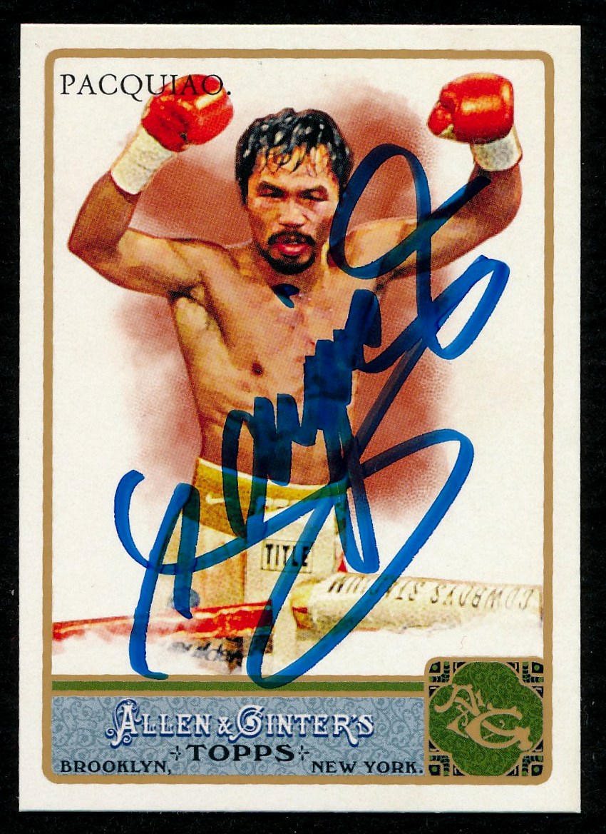 Manny Pacquiao Signed Topps Allen & Ginter Boxing Card (Pacquiao COA) at PristineAuction.com Manny Pacquiao Signed Topps Allen & Ginter Boxing Card (Pacquiao COA) at PristineAuction.com