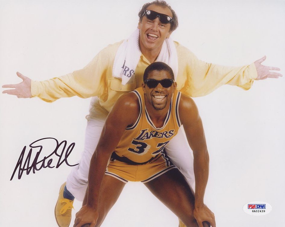 Magic Johnson Signed Lakers 8x10 Photo with Jack Nicholson (PSA COA) at PristineAuction.com Magic Johnson Signed Lakers 8x10 Photo with Jack Nicholson (PSA COA) at PristineAuction.com