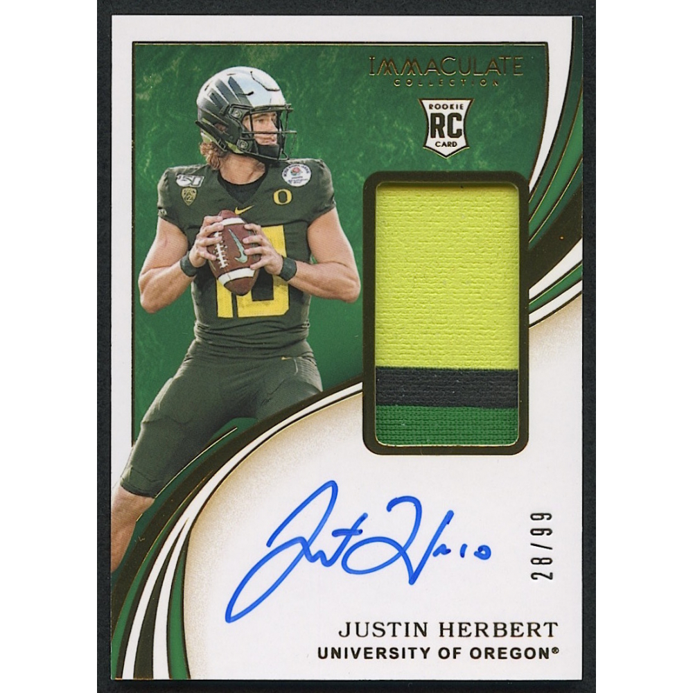 Justin Herbert 2020 Immaculate Collection Collegiate 104 Autograph RC