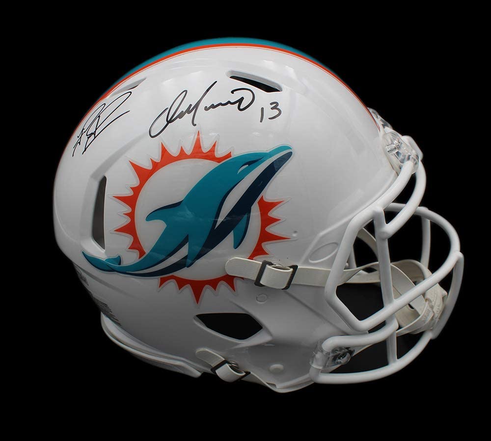 Dan Marino & Tua Tagovailoa Signed Dolphins Full-Size Authentic On-Field Speed Helmet (Fanatics Hologram) at PristineAuction.com Dan Marino & Tua Tagovailoa Signed Dolphins Full-Size Authentic On-Field Speed Helmet (Fanatics Hologram) at PristineAuction.com