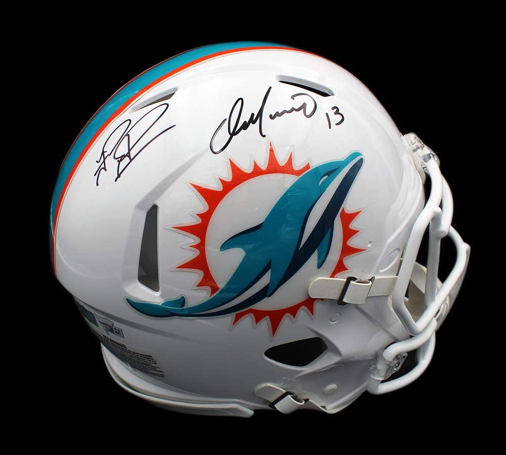 Dan Marino & Tua Tagovailoa Signed Dolphins Full-Size Authentic On-Field Speed Helmet (Fanatics Hologram) at PristineAuction.com Dan Marino & Tua Tagovailoa Signed Dolphins Full-Size Authentic On-Field Speed Helmet (Fanatics Hologram) at PristineAuction.com