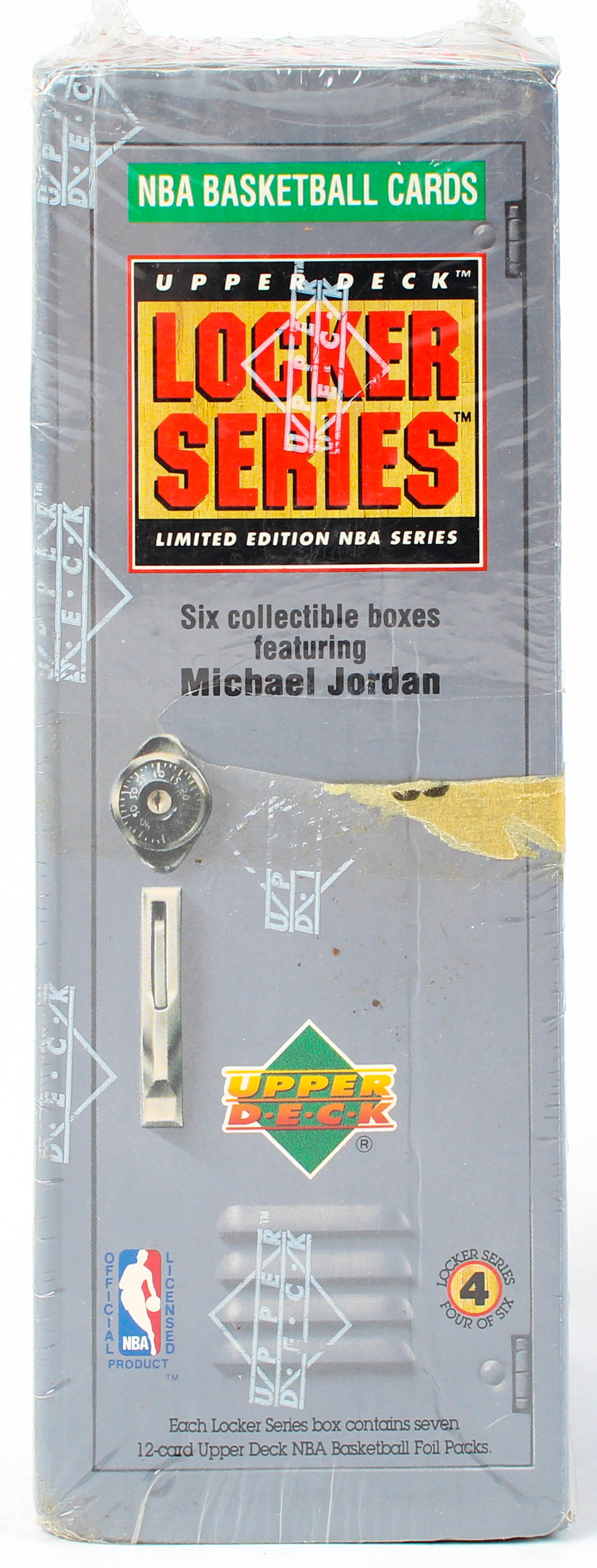 1991 Upper Deck NBA Michael Jordan Locker Series 4 Box with (7) Packs at PristineAuction.com 1991 Upper Deck NBA Michael Jordan Locker Series 4 Box with (7) Packs at PristineAuction.com