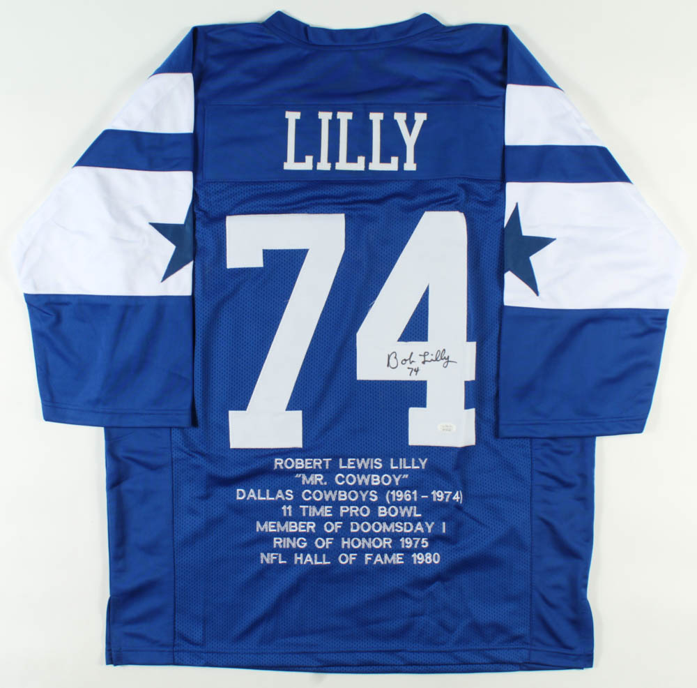 Bob Lilly Signed Career Highlight Stat Jersey (JSA COA) at PristineAuction.com Bob Lilly Signed Career Highlight Stat Jersey (JSA COA) at PristineAuction.com