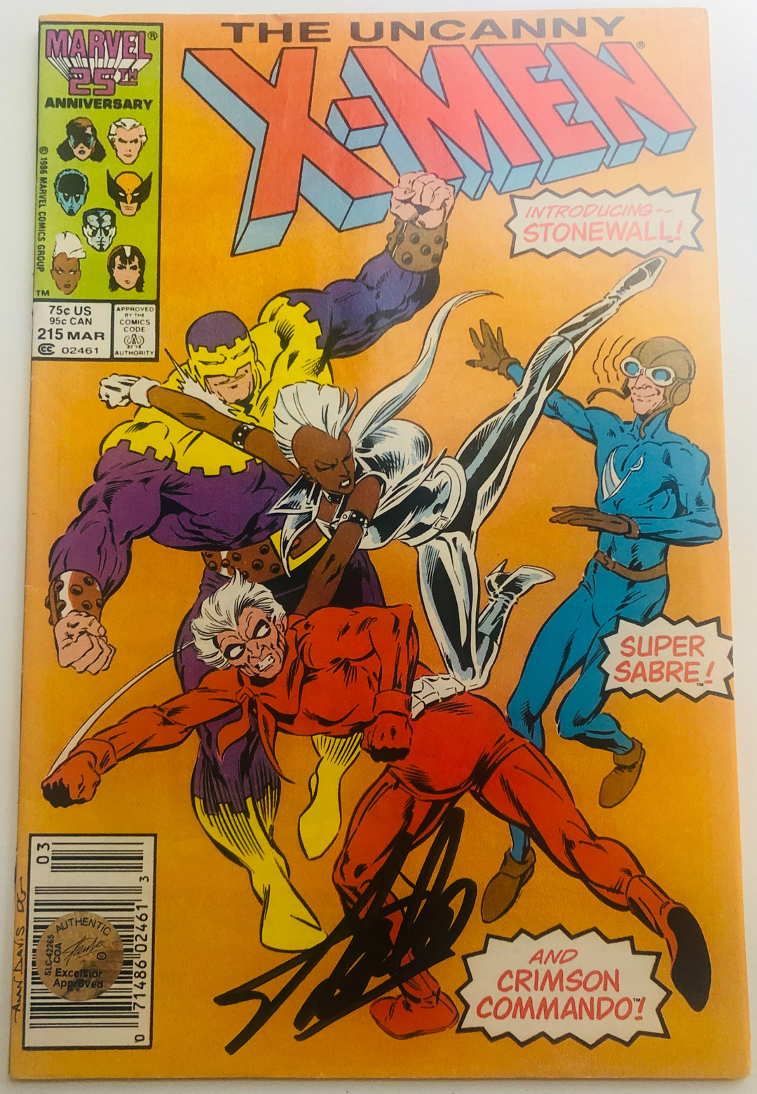 Stan Lee Signed 1987 "Uncanny X-Men" Issue #215 Marvel Comic Book (Lee COA) at PristineAuction.com Stan Lee Signed 1987 "Uncanny X-Men" Issue #215 Marvel Comic Book (Lee COA) at PristineAuction.com