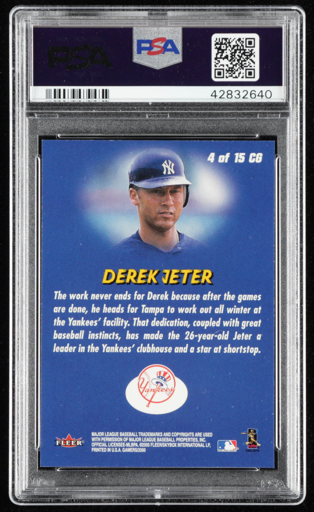 Derek Jeter 2000 Fleer Gamers Change the Game #4 (PSA 9) at PristineAuction.com Derek Jeter 2000 Fleer Gamers Change the Game #4 (PSA 9) at PristineAuction.com