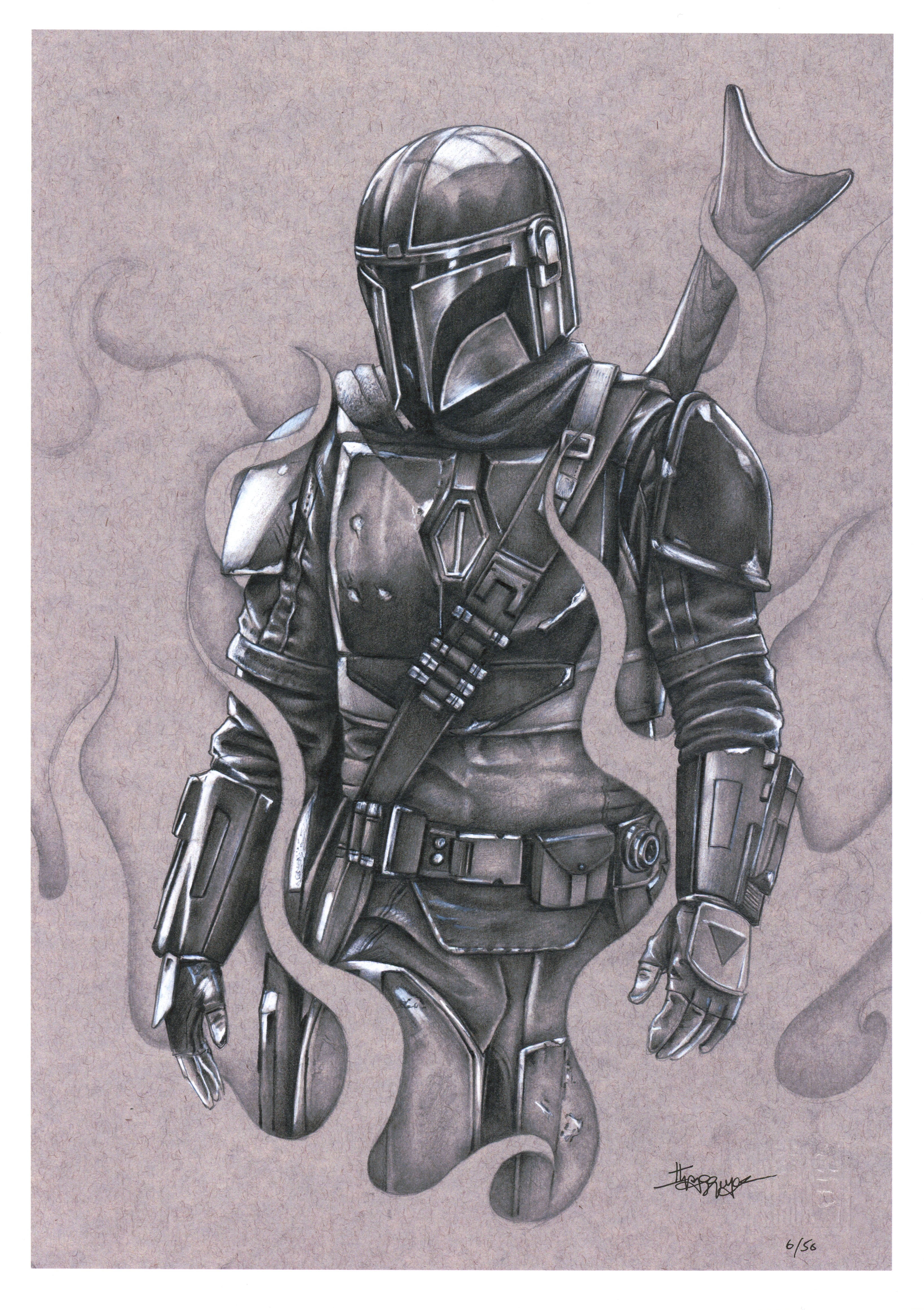 Thang Nguyen - The Mandalorian - "Star Wars" - 8x12 Signed Limited Edition Giclee on Fine Art Paper #/50 at PristineAuction.com Thang Nguyen - The Mandalorian - "Star Wars" - 8x12 Signed Limited Edition Giclee on Fine Art Paper #/50 at PristineAuction.com