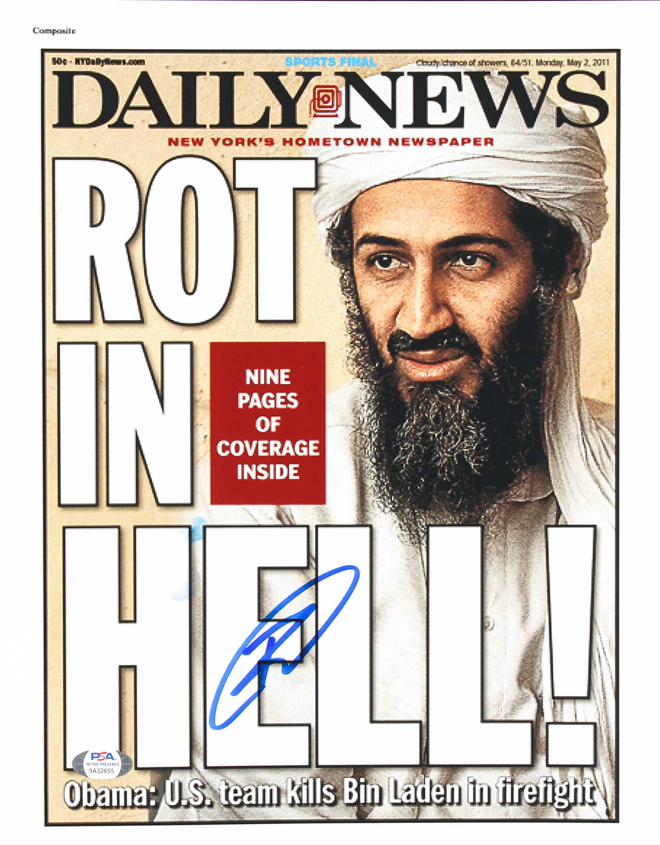 Robert J. O'Neill Signed Time 11x14 Photo (PSA COA) at PristineAuction.com Robert J. O'Neill Signed Time 11x14 Photo (PSA COA) at PristineAuction.com