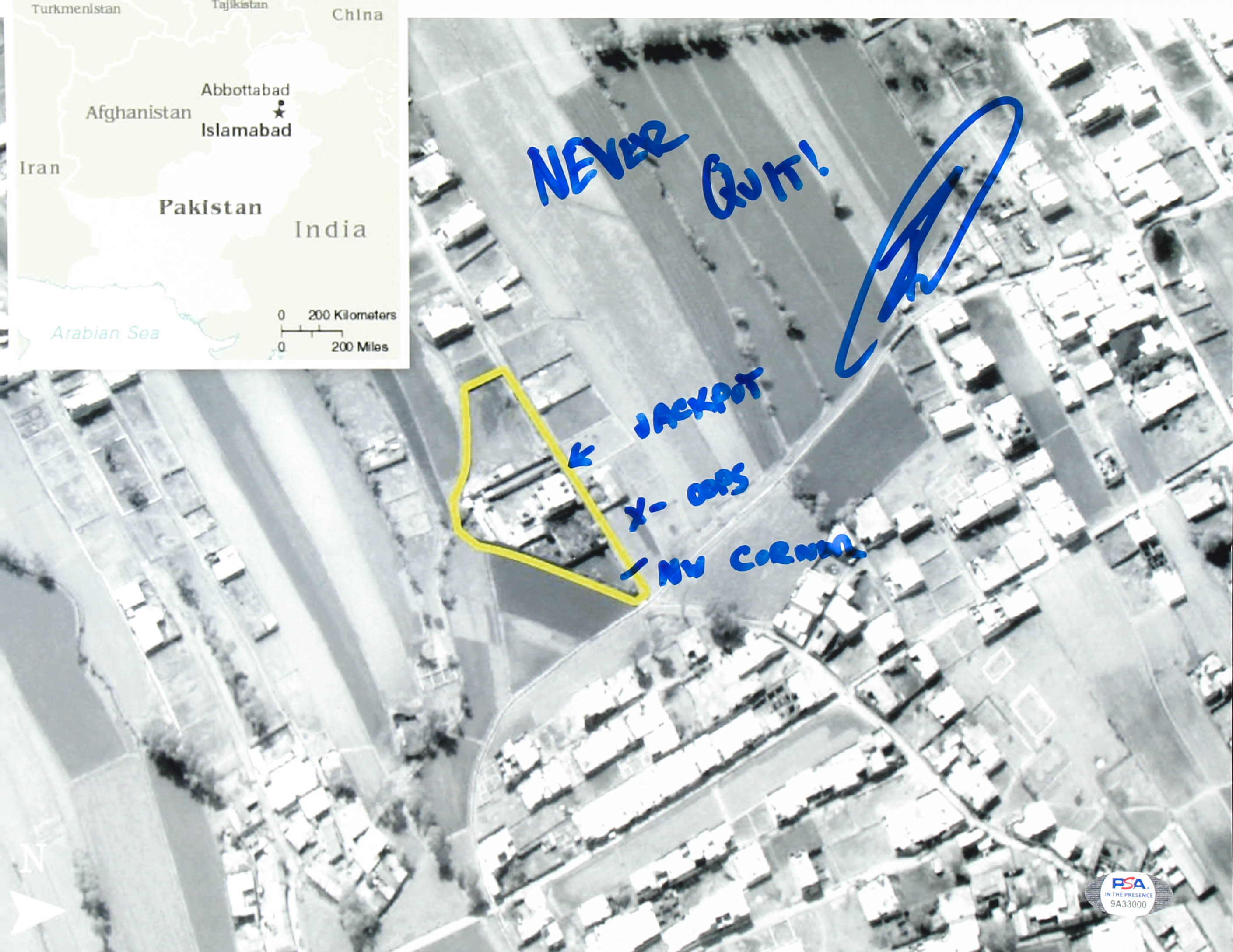 Robert J. O'Neill Signed Abbottabad Compound 11x14 Photo With Multiple Inscriptions (PSA Hologram) at PristineAuction.com Robert J. O'Neill Signed Abbottabad Compound 11x14 Photo With Multiple Inscriptions (PSA Hologram) at PristineAuction.com