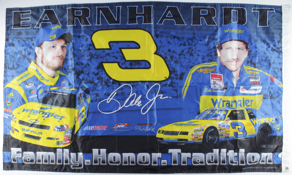 Dale Earnhardt & Dale Earnhardt Jr. 35x60 Flag at PristineAuction.com Dale Earnhardt & Dale Earnhardt Jr. 35x60 Flag at PristineAuction.com