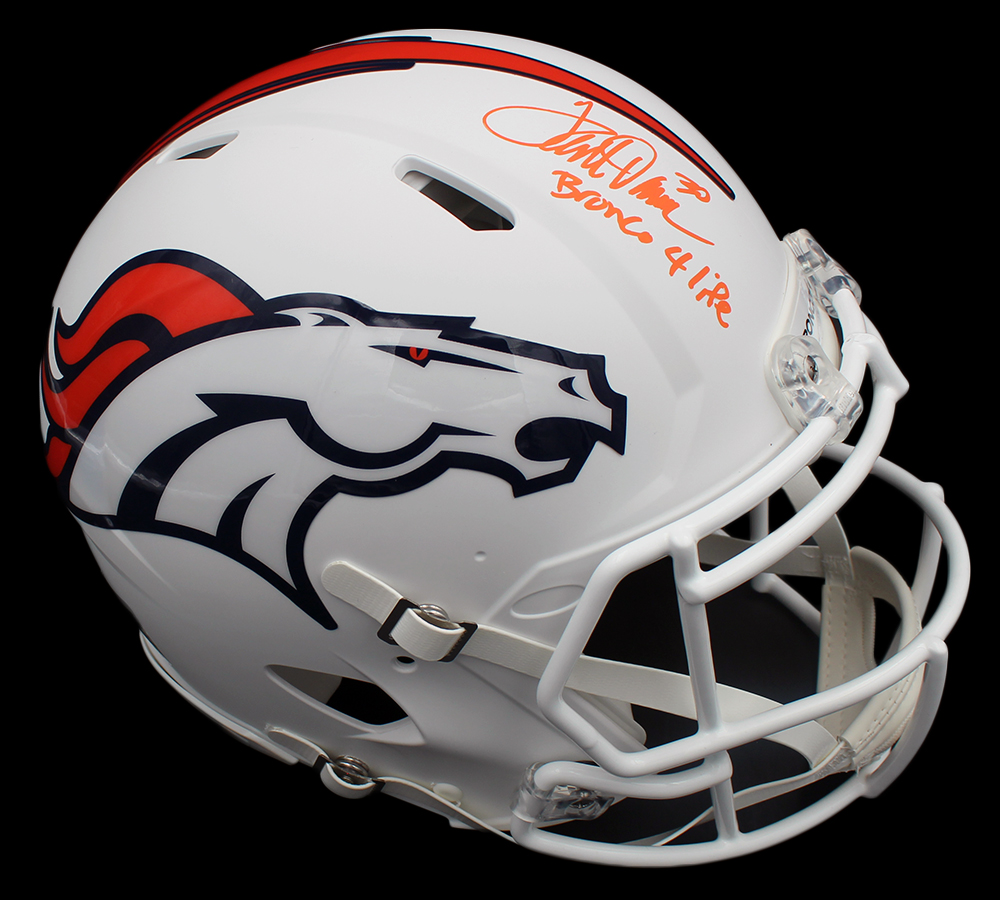 Terrell Davis Signed Broncos Full-Size Authentic On-Field Matte White Speed Helmet Inscribed "Bronco 4 Life" (Radtke COA) at PristineAuction.com Terrell Davis Signed Broncos Full-Size Authentic On-Field Matte White Speed Helmet Inscribed "Bronco 4 Life" (Radtke COA) at PristineAuction.com