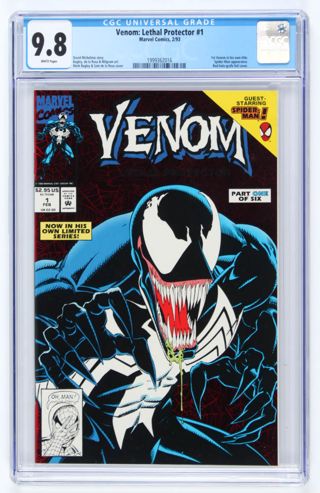 1992 "Venom: Lethal Protector" Issue #1 Marvel Comic Book (CGC 9.8) at PristineAuction.com 1992 "Venom: Lethal Protector" Issue #1 Marvel Comic Book (CGC 9.8) at PristineAuction.com