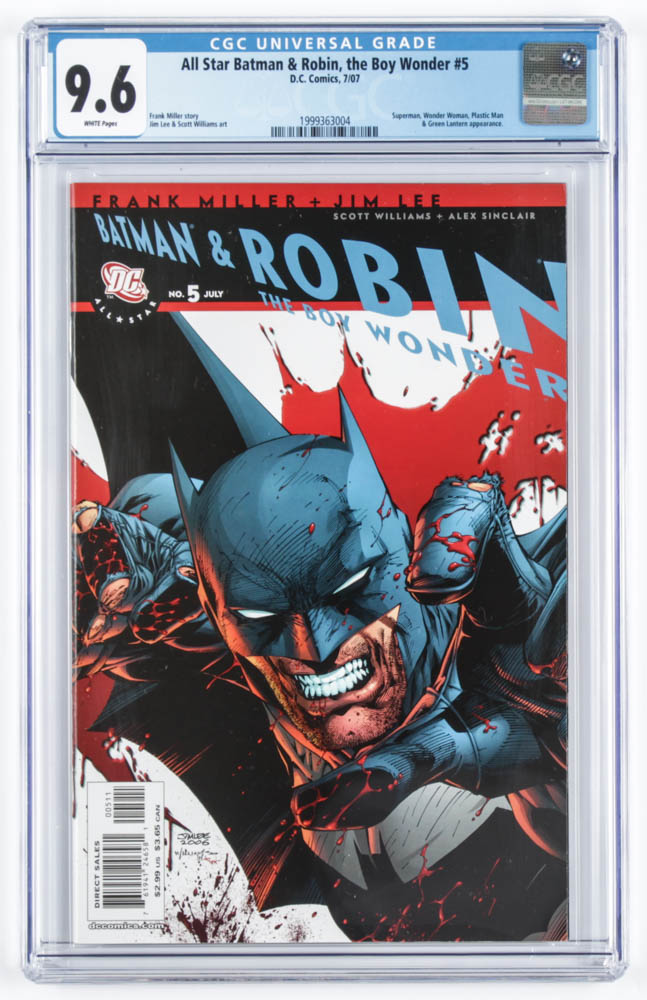 2007 "All Star Batman & Robin, the Boy Wonder" Issue #5 DC Comic Book (CGC 9.6) at PristineAuction.com 2007 "All Star Batman & Robin, the Boy Wonder" Issue #5 DC Comic Book (CGC 9.6) at PristineAuction.com