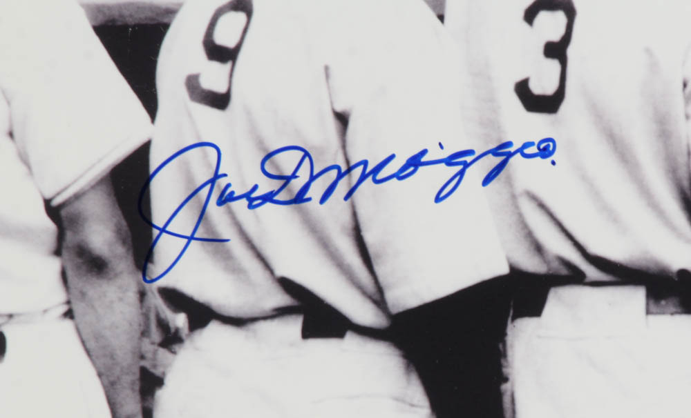 Joe DiMaggio Signed Yankees 17x15 Custom Framed Photo Display with 1989 Cooperstown Pin (PSA LOA) at PristineAuction.com Joe DiMaggio Signed Yankees 17x15 Custom Framed Photo Display with 1989 Cooperstown Pin (PSA LOA) at PristineAuction.com