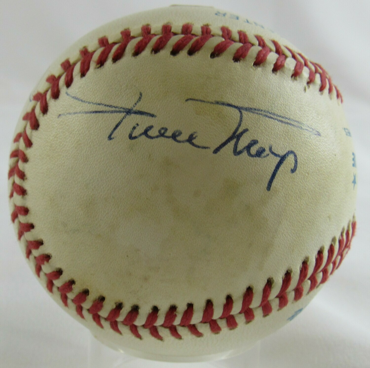 OAL Baseball Signed by (4) with Mickey Mantle, Willie Mays, Hank Aaron, & Joe DiMaggio (JSA LOA) at PristineAuction.com OAL Baseball Signed by (4) with Mickey Mantle, Willie Mays, Hank Aaron, & Joe DiMaggio (JSA LOA) at PristineAuction.com