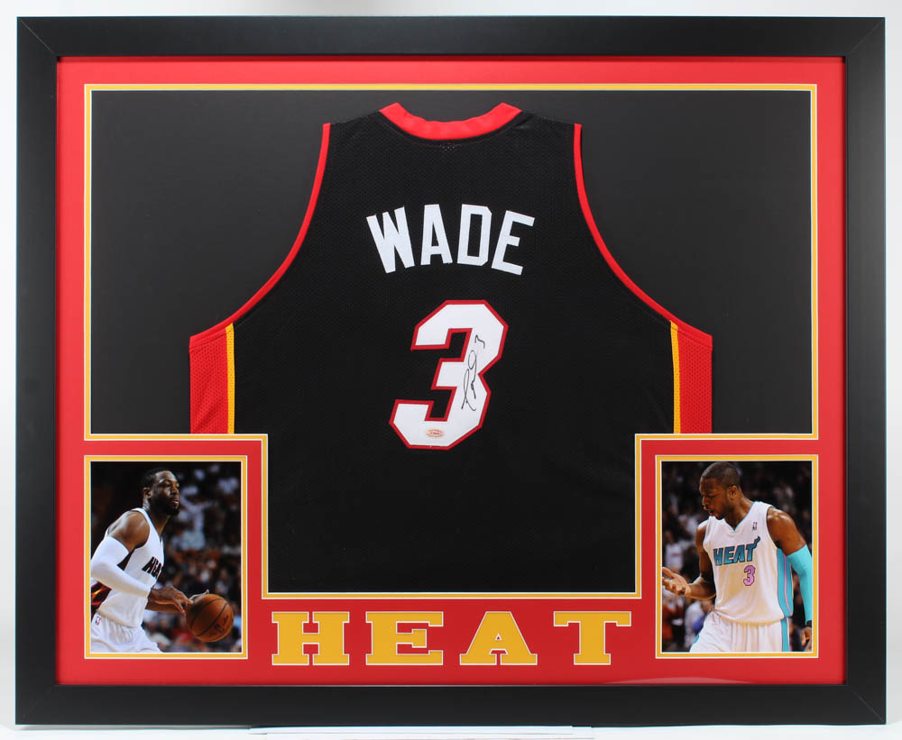 Dwyane Wade Signed 35x43 Custom Framed Jersey (Hollywood Collectibles COA) at PristineAuction.com Dwyane Wade Signed 35x43 Custom Framed Jersey (Hollywood Collectibles COA) at PristineAuction.com