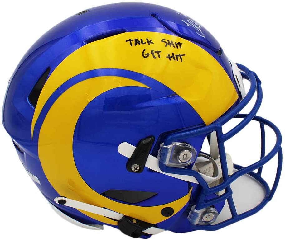 Jalen Ramsey Signed Rams Full-Size Authentic On-Field SpeedFlex Helmet Inscribed "Talk S*** Get Hit" (Radtke COA) at PristineAuction.com Jalen Ramsey Signed Rams Full-Size Authentic On-Field SpeedFlex Helmet Inscribed "Talk S*** Get Hit" (Radtke COA) at PristineAuction.com