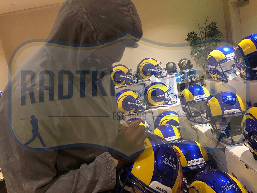 Jalen Ramsey Signed Rams Full-Size Authentic On-Field SpeedFlex Helmet Inscribed "Talk S*** Get Hit" (Radtke COA) at PristineAuction.com Jalen Ramsey Signed Rams Full-Size Authentic On-Field SpeedFlex Helmet Inscribed "Talk S*** Get Hit" (Radtke COA) at PristineAuction.com